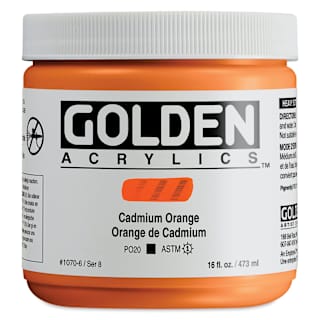 Golden Heavy Body Artist Acrylics - Cadmium Orange, 16 oz Jar