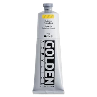 Golden Heavy Body Artist Acrylics - Cadmium Yellow Dark, 5 oz tube