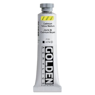 Golden Heavy Body Artist Acrylics - Cadmium Yellow Medium, 2 oz Tube