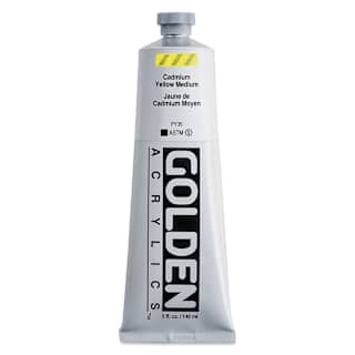 Golden Heavy Body Artist Acrylics - Cadmium Yellow Medium, 5 oz Tube