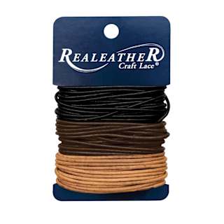 Realeather Round Leather Lace - Black/Brown/Natural, 2 mm x 8 yds