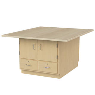 Hann Art and Printmaking Workstation - Maple Laminate Top, 2-Doors, 2 Drawers