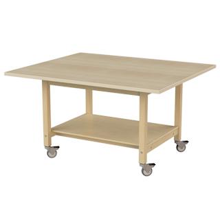 Hann Student Project Table with Casters - Maple Laminate Top, 64"W x 54"D x 36"H