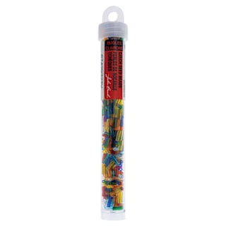 John Bead Czech Glass #3 Bugle Beads - Transparent Assorted, 6.5 mm, 19 g Tube
