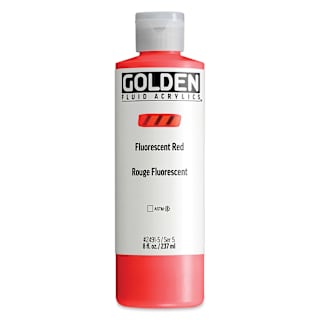 Golden Fluid Acrylic - Fluorescent Red, 8 oz Bottle