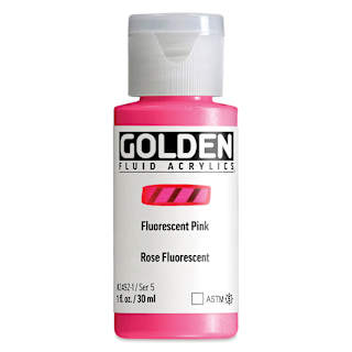 Golden Fluid Acrylic - Fluorescent Pink, 1 oz bottle