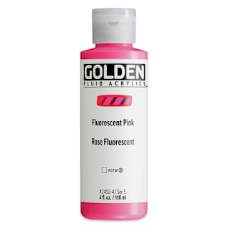 Golden Fluid Acrylic - Fluorescent Pink, 4 oz bottle
