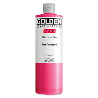 Golden Fluid Acrylic - Fluorescent Pink, 16 oz Bottle
