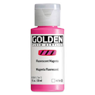 Golden Fluid Acrylic - Fluorescent Magenta, 1 oz bottle