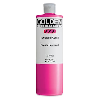 Golden Fluid Acrylic - Fluorescent Magenta, 16 oz Bottle