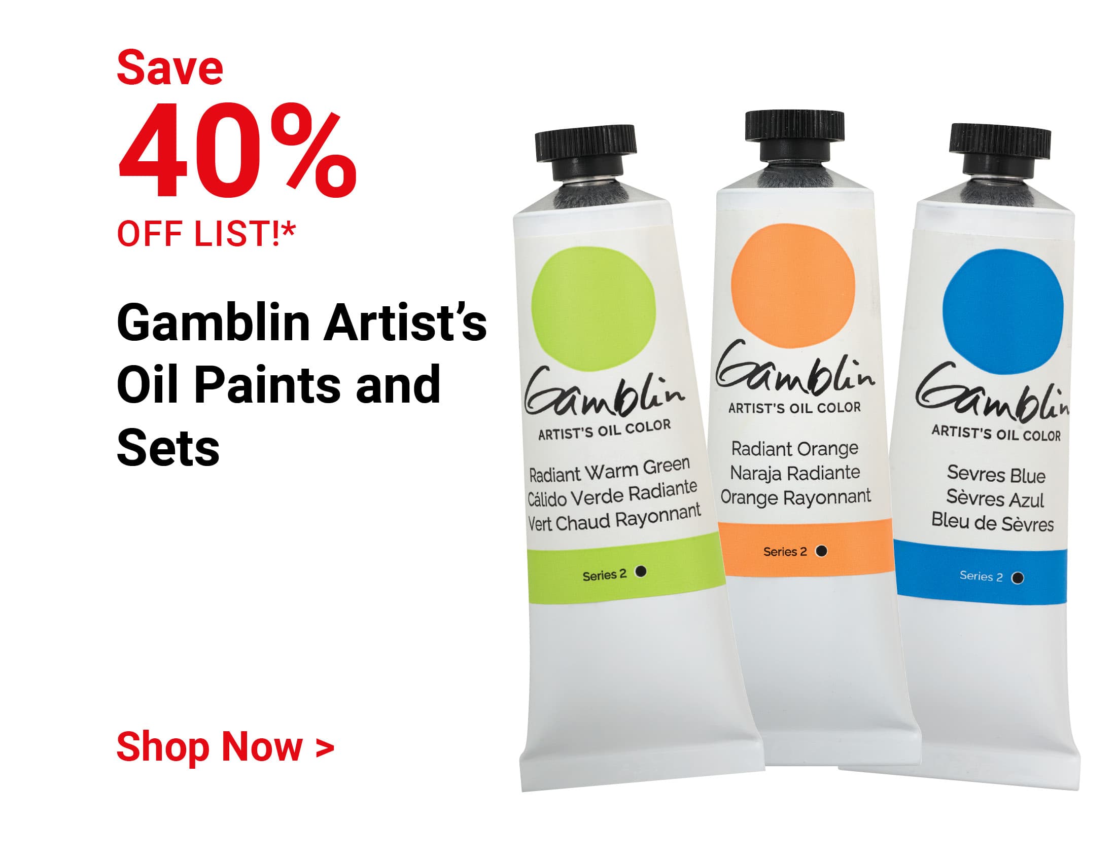 Save 40% off list! Gamblin Artist's Oil Paints and Sets. Shop Now.