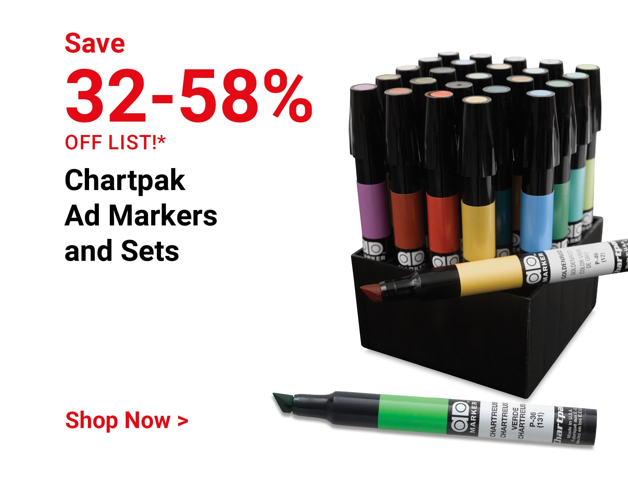 Save 32-58% off list. Chartpak Ad Markers and Sets. Shop Now.