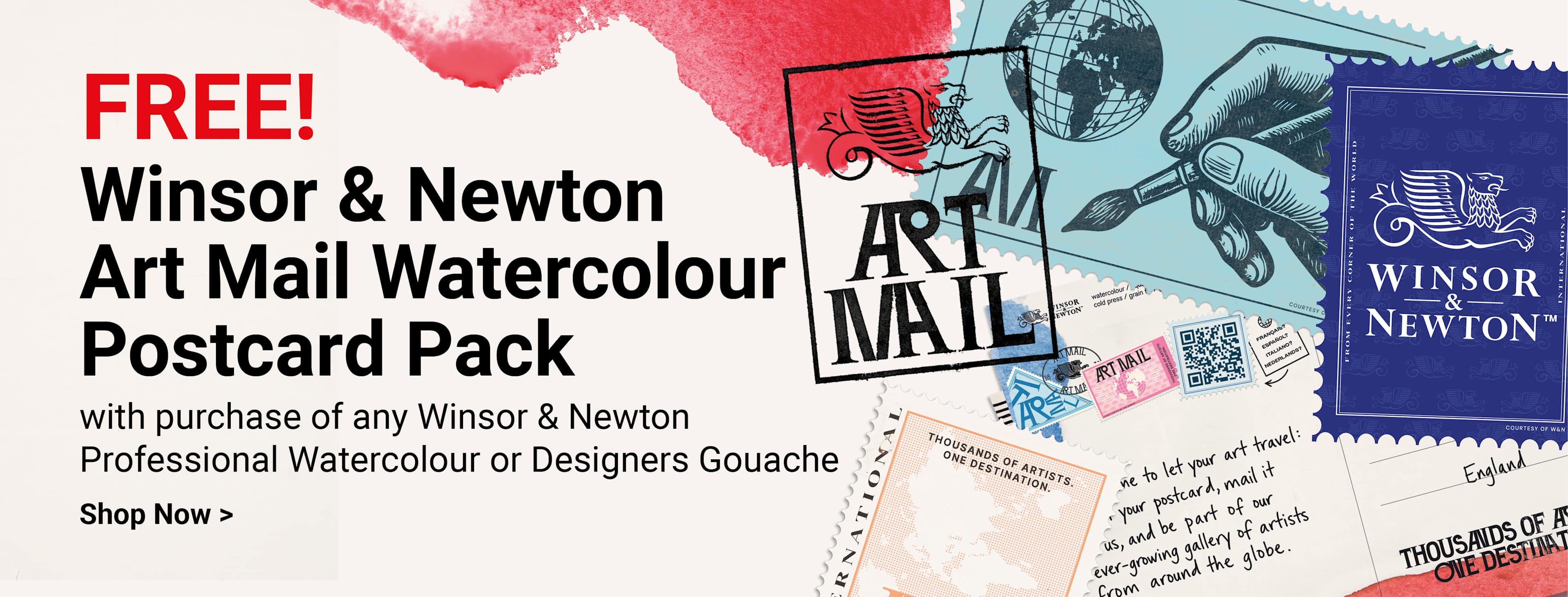 FREE! Winsor & Newton Art Mail Watercolour Postcard Pack when you buy any Winsor & Newton Professional Watercolour or Designers Gouache. Shop now.