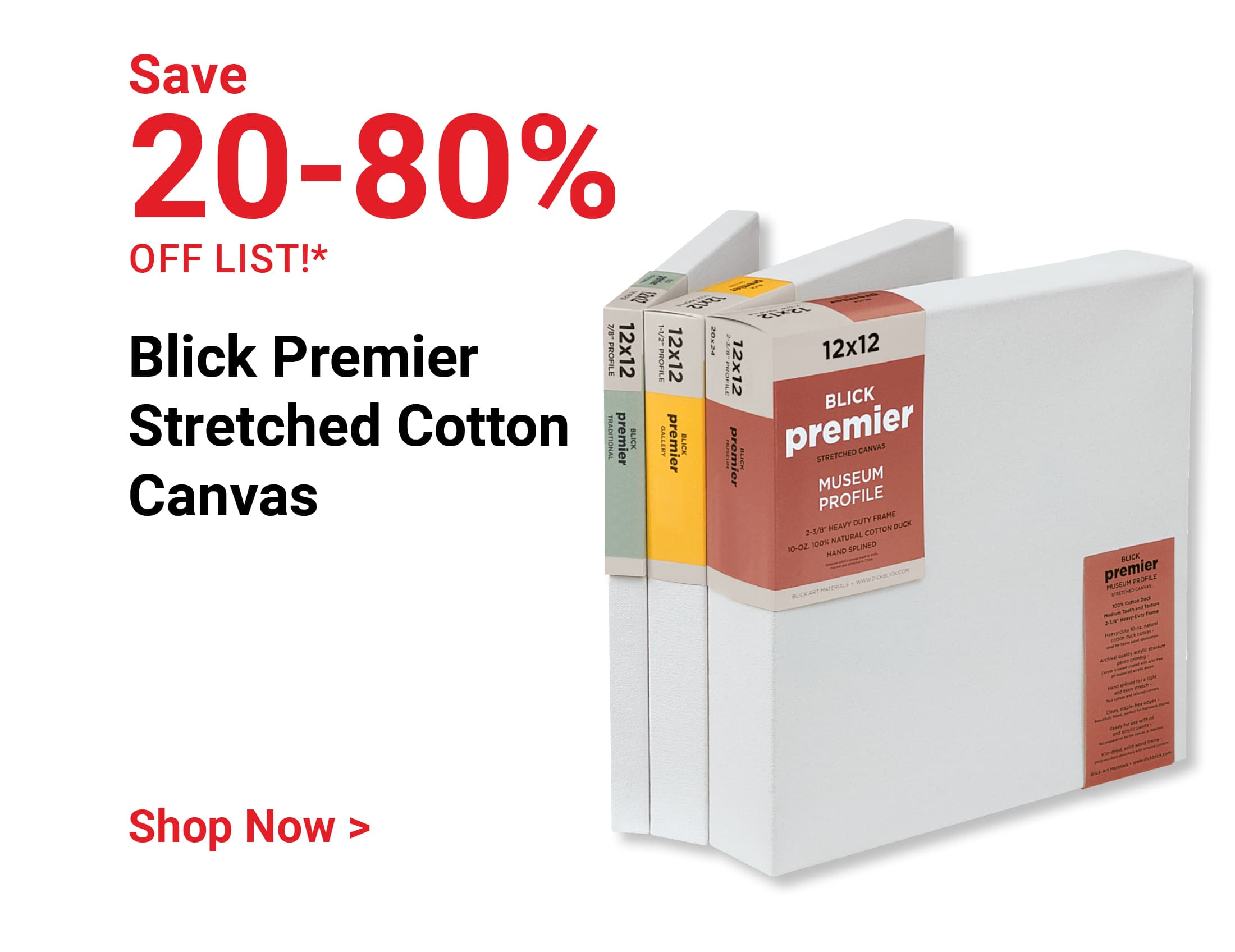 Save 20-80% off list! Blick Premier Stretched Cotton Canvas. Shop Now.