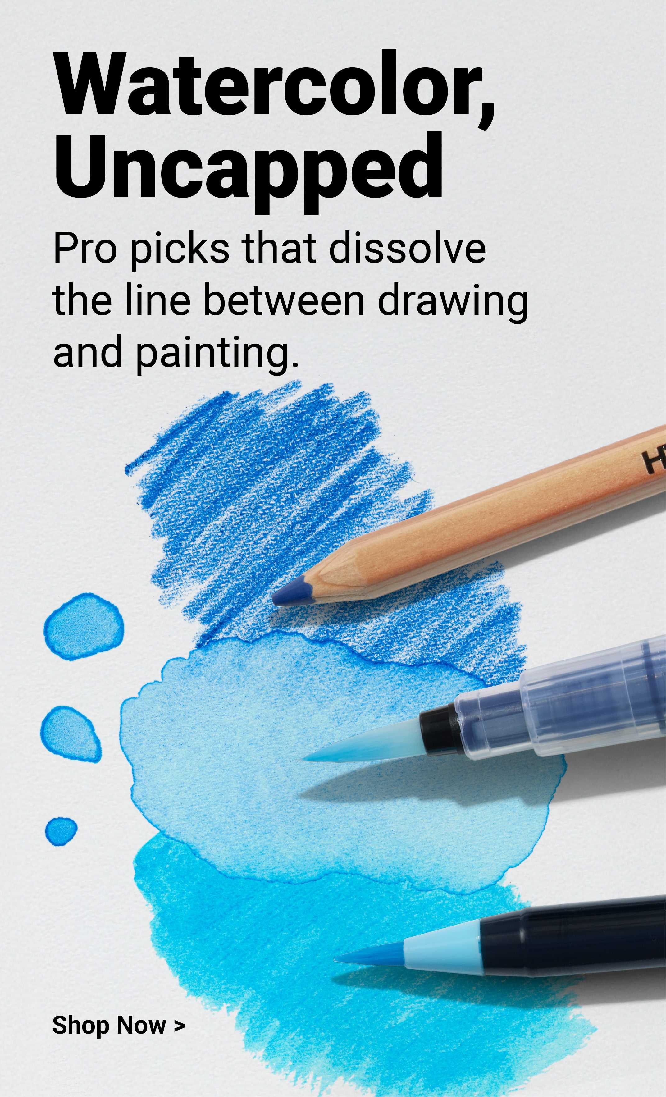 Watercolor, Uncapped. Pro picks that dissolve the line between drawing and painting. Shop Water Soluble Drawing.