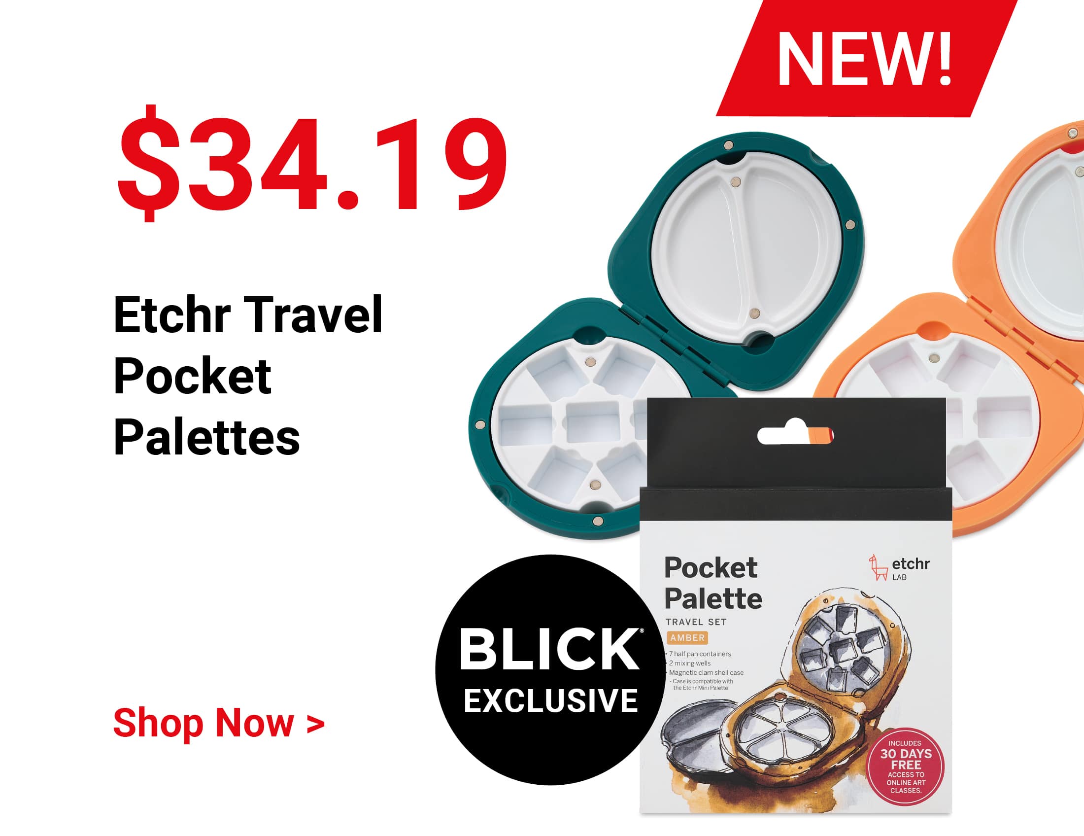 $34.19 New! Blick Exclusive! Etchr Travel Pocket Palettes. Shop Now.