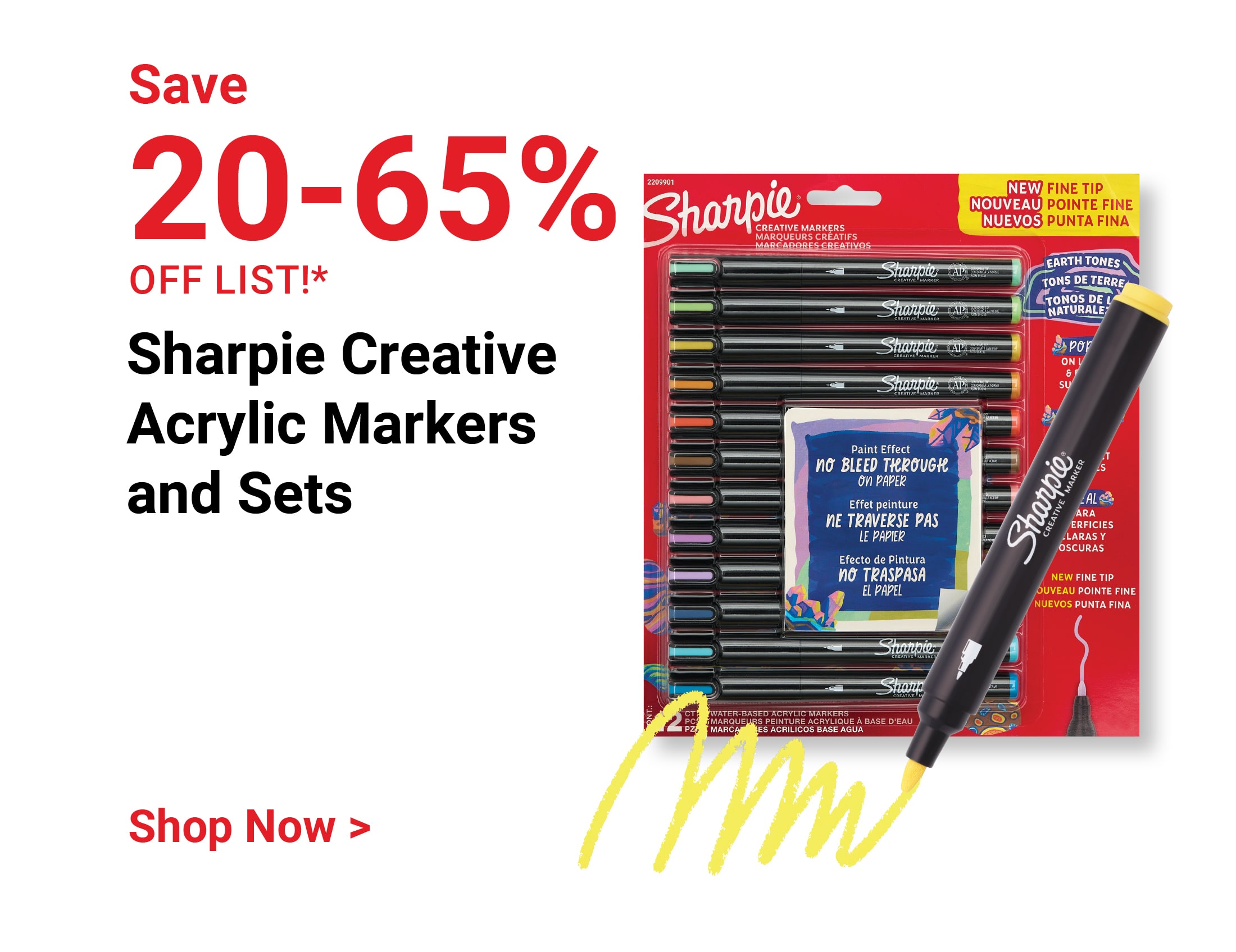 Save 20-65% off list! Sharpie Creative Acrylic Markers and Sets. Shop Now.
