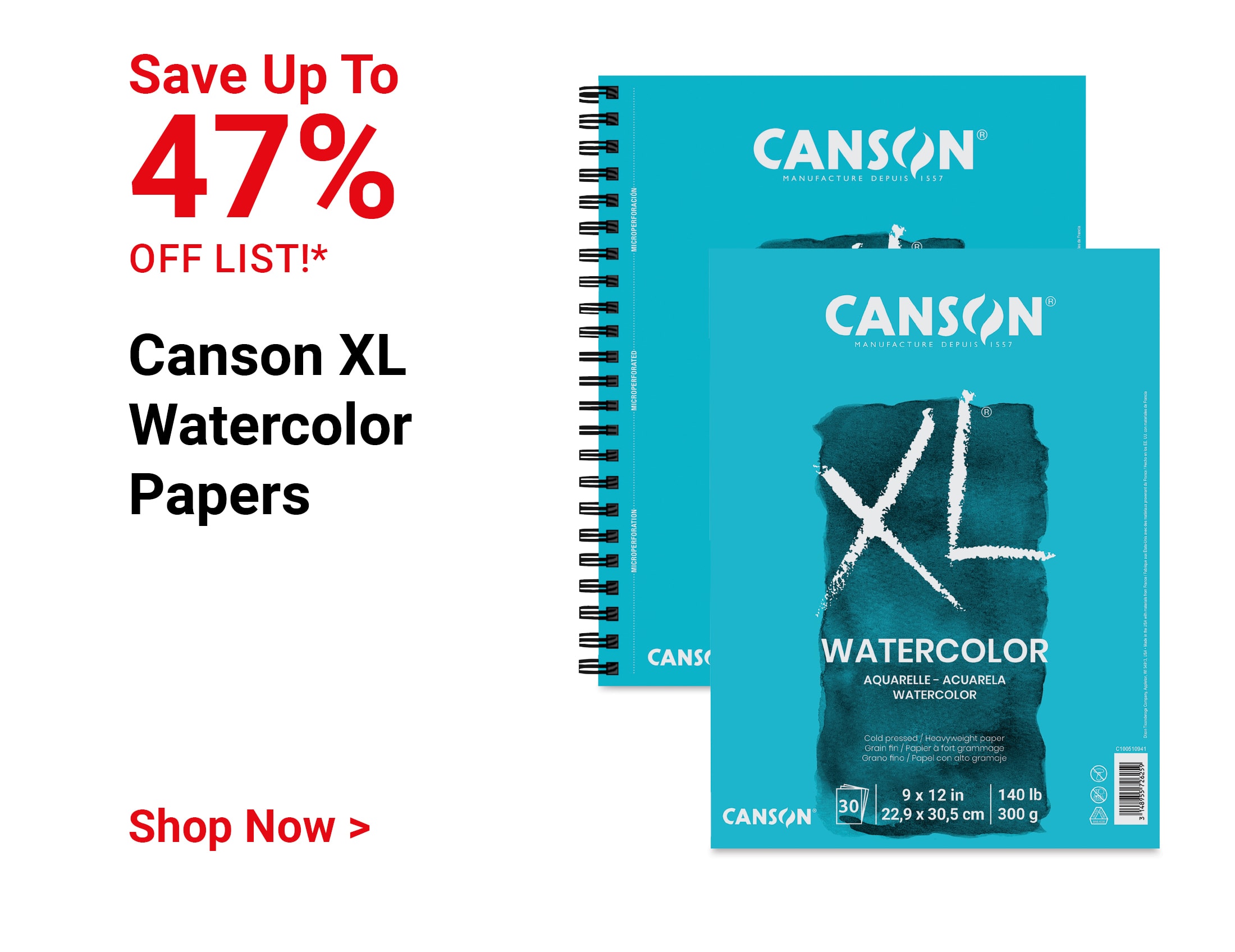 Save up to 47% off list! Canson XL Watercolor Papers. Shop Now.