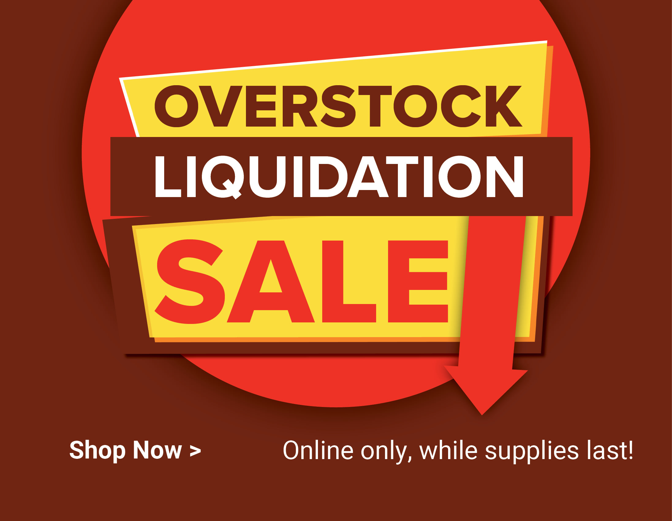 Overstock Liquidation Sale. Online only, while supplies last. Shop now.