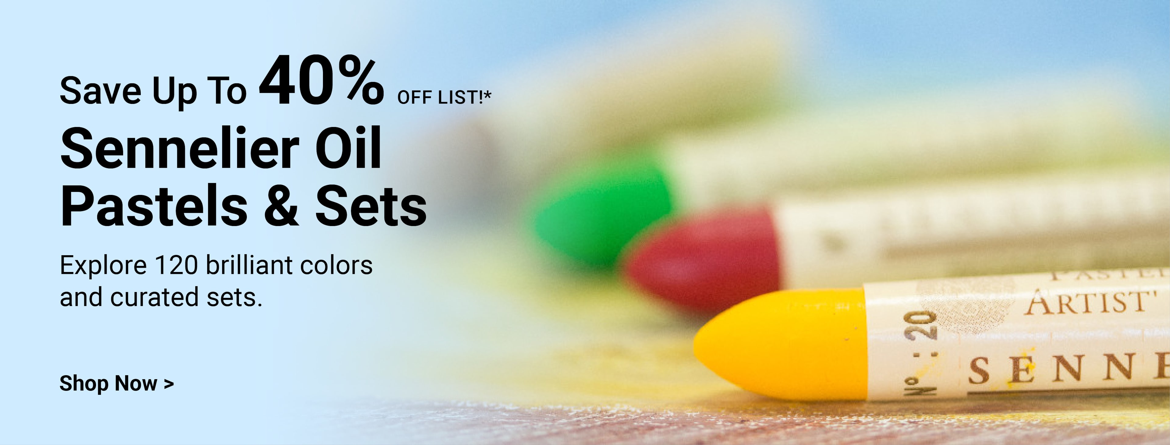 SAVE UP TO 40% OFF LIST! Sennelier Oil Pastels and Sets. Explore 120 brilliant colors and curated sets. Shop now.