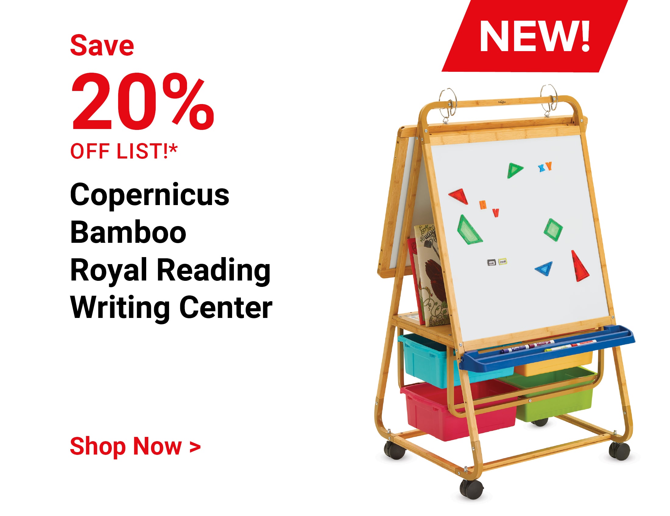 Save 20% off list!* NEW! Copernicus Bamboo Royal Reading Writing Center. Shop Now.