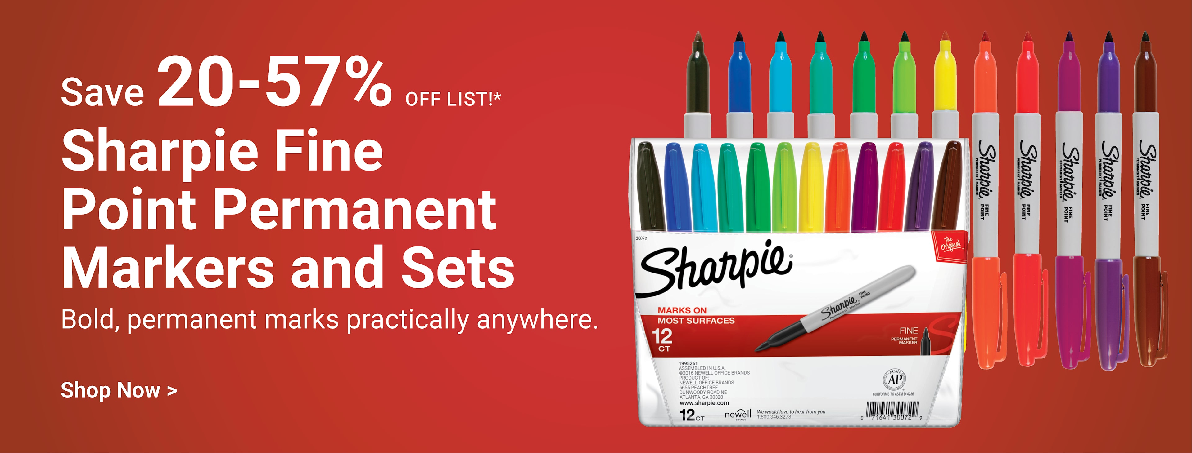 SAVE 20-57% OFF LIST! Sharpie Fine Point Permanent Markers and Sets. Bold, permanent marks practically anywhere. Shop now.