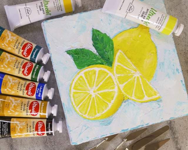 Citrus Fruit Palette Knife Painting