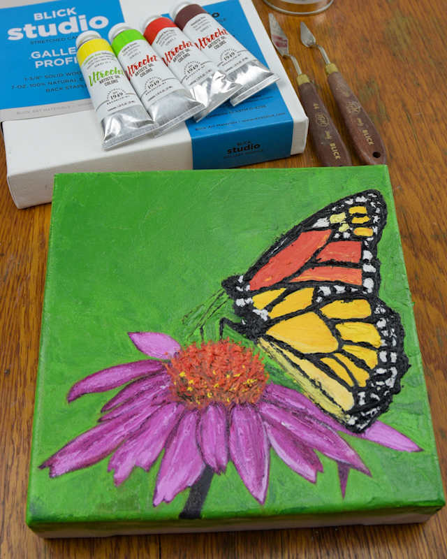 Monarch Butterfly Oil Painting