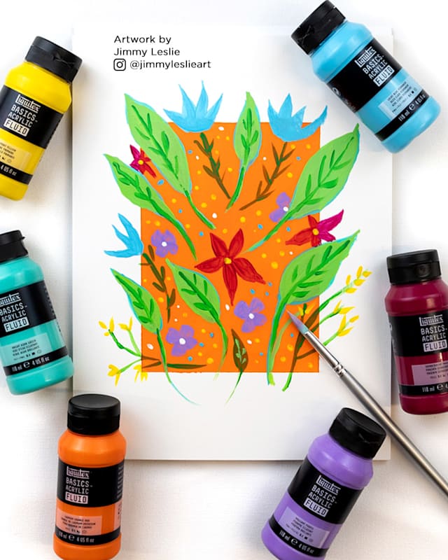 Paint Botanicals with Liquitex Basics Acrylic Fluids