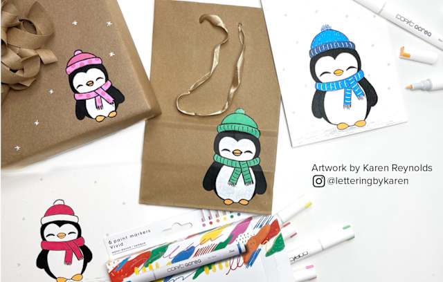 How to Draw a Holiday Penguin