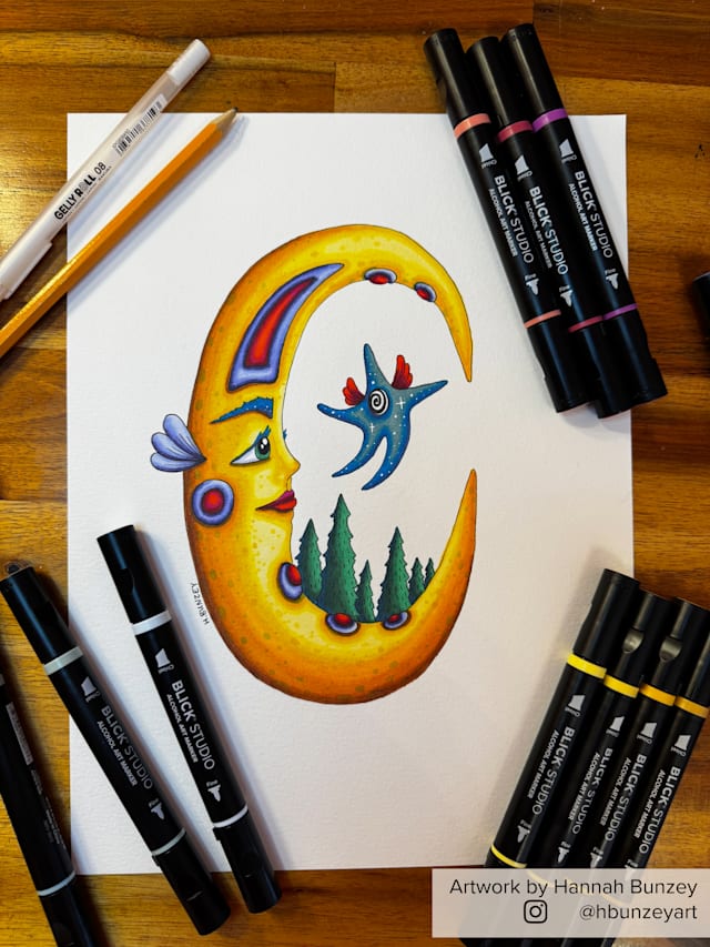 Color the Moon with Hannah Bunzey and Blick Double-Ended Studio Art Markers