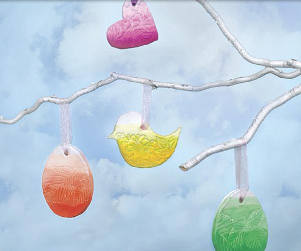 Stamped Clay Spring Ornaments