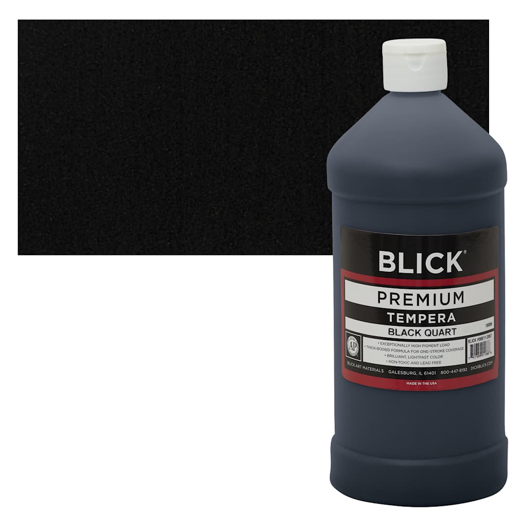 Open in modal - Blick Premium Grade Tempera - Black, Quart and swatch