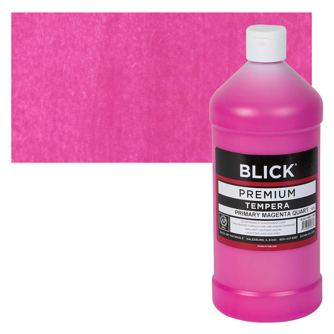 Open in modal - Blick Premium Grade Tempera - Primary Magenta, Quart and swatch