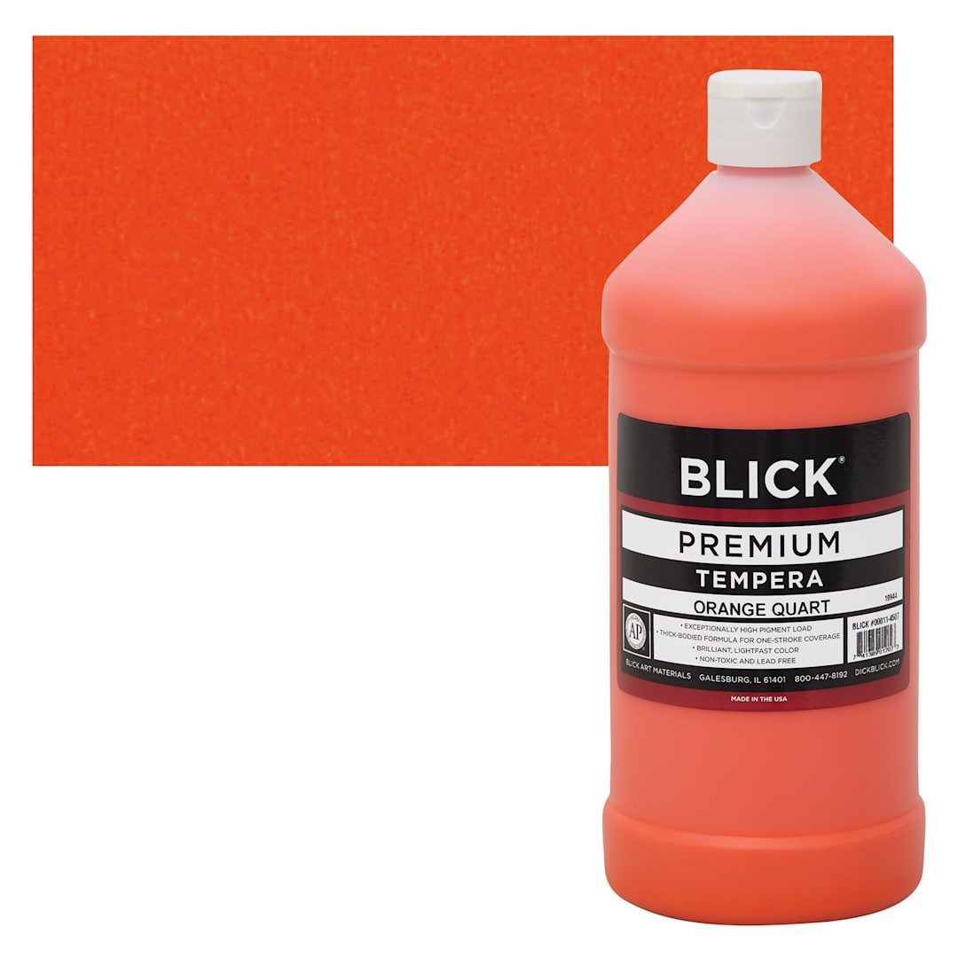 Open in modal - Blick Premium Grade Tempera - Orange, Quart and swatch