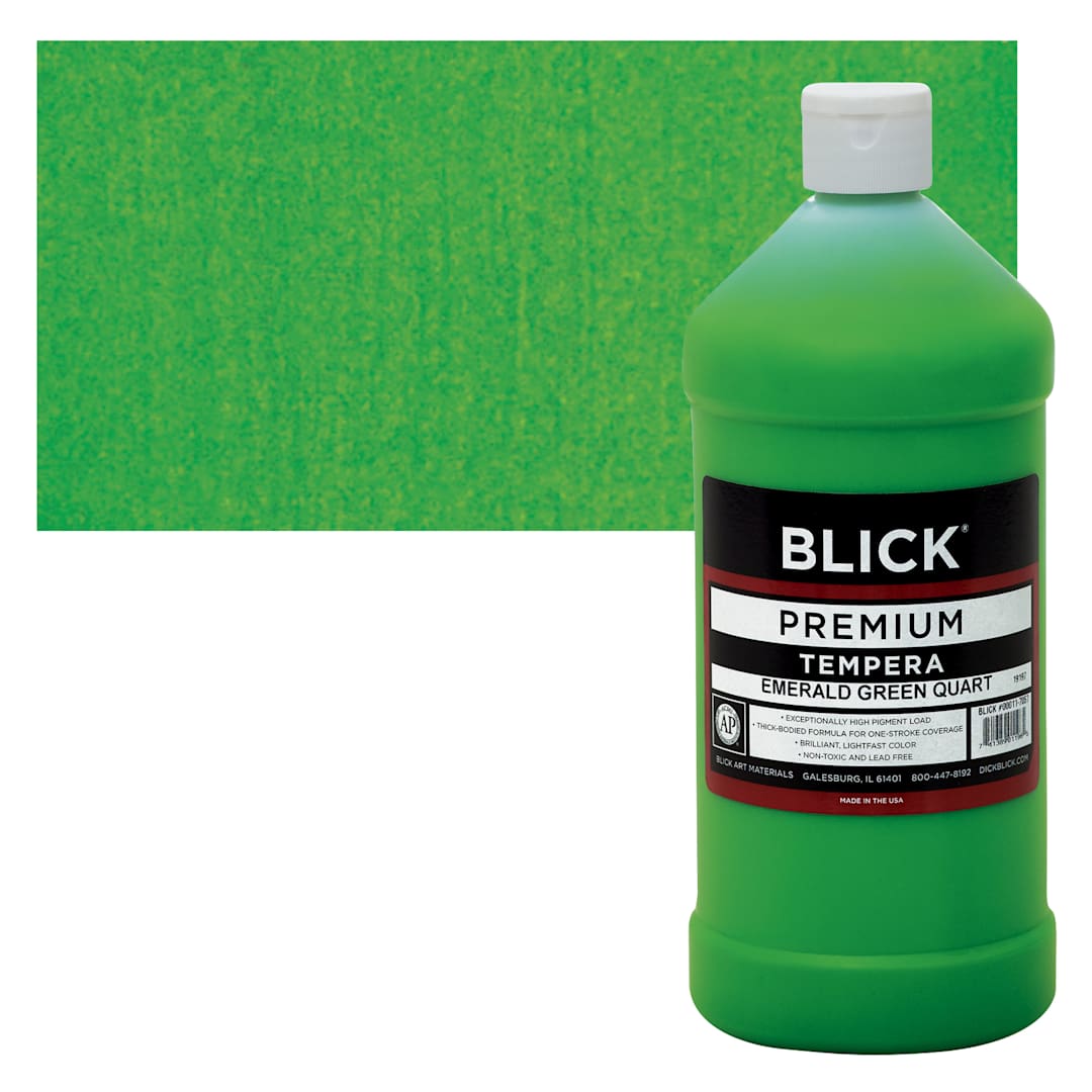 Open in modal - Blick Premium Grade Tempera - Emerald Green, Quart and swatch