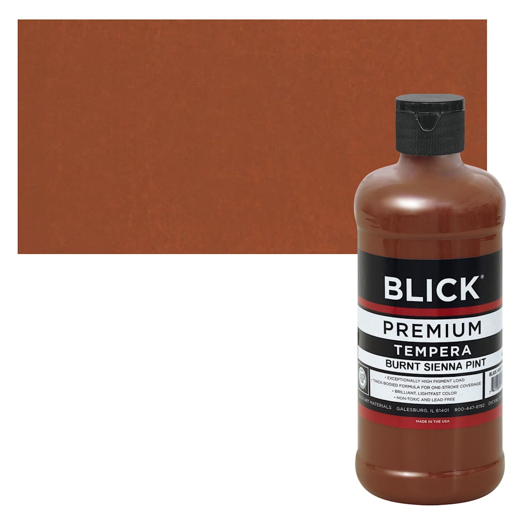 Open in modal - Blick Premium Grade Tempera - Burnt Sienna, Pint and swatch
