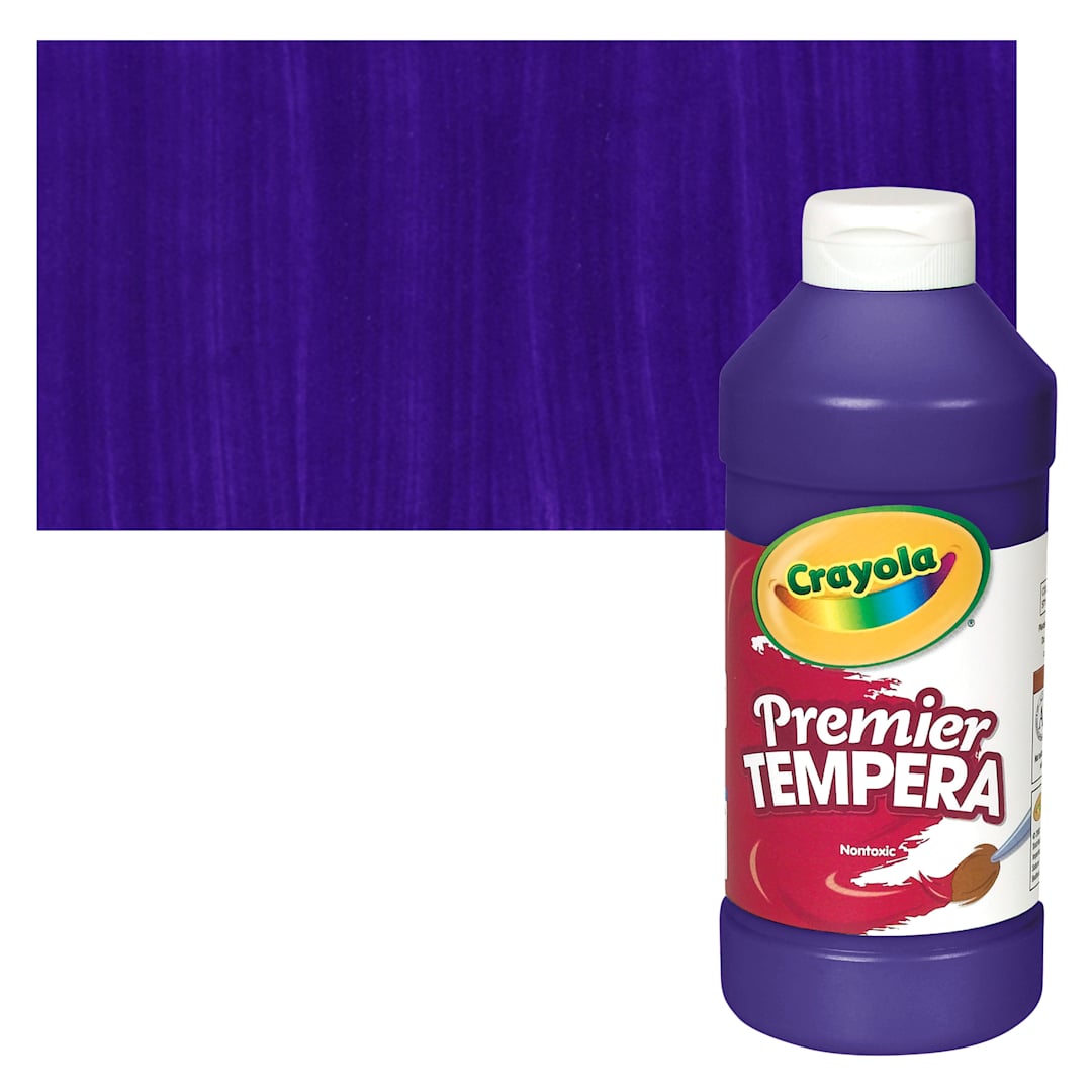 Open in modal - Crayola Premier Tempera - Violet, 16 oz bottle and swatch