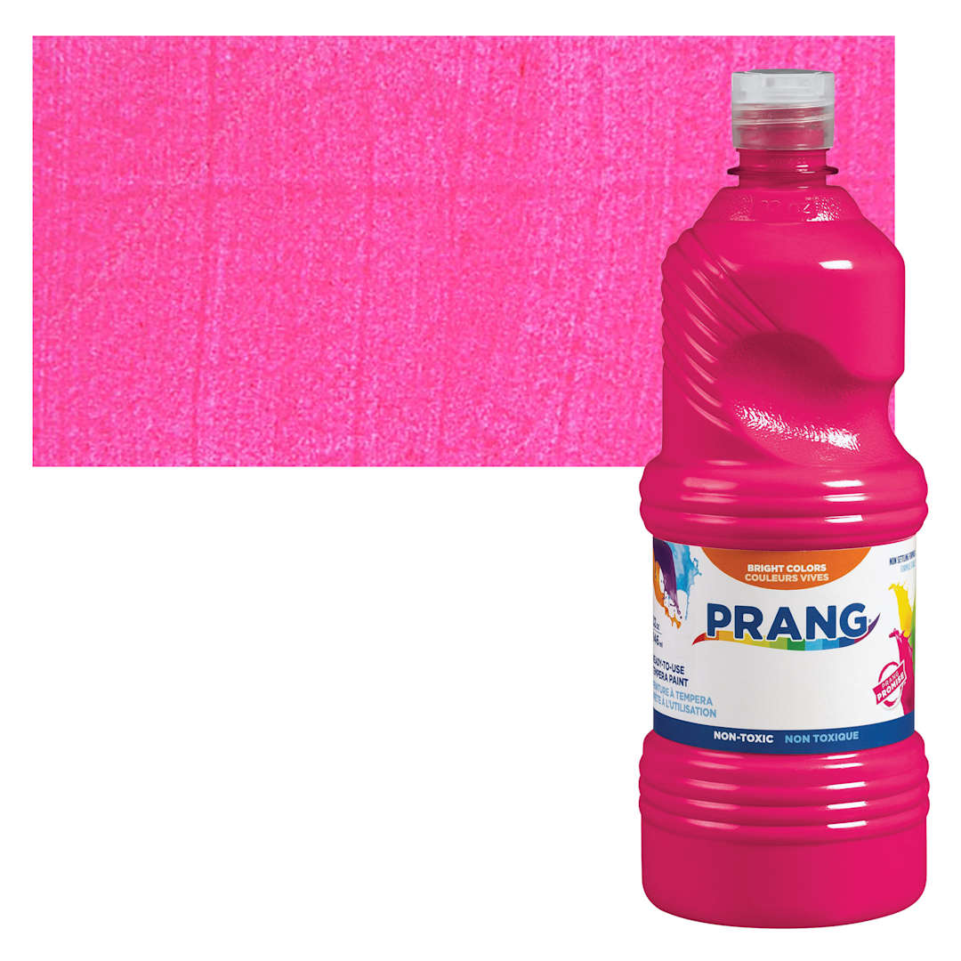Open in modal - Prang Ready-To-Use Tempera Paint - Magenta, 32 oz bottle and swatch