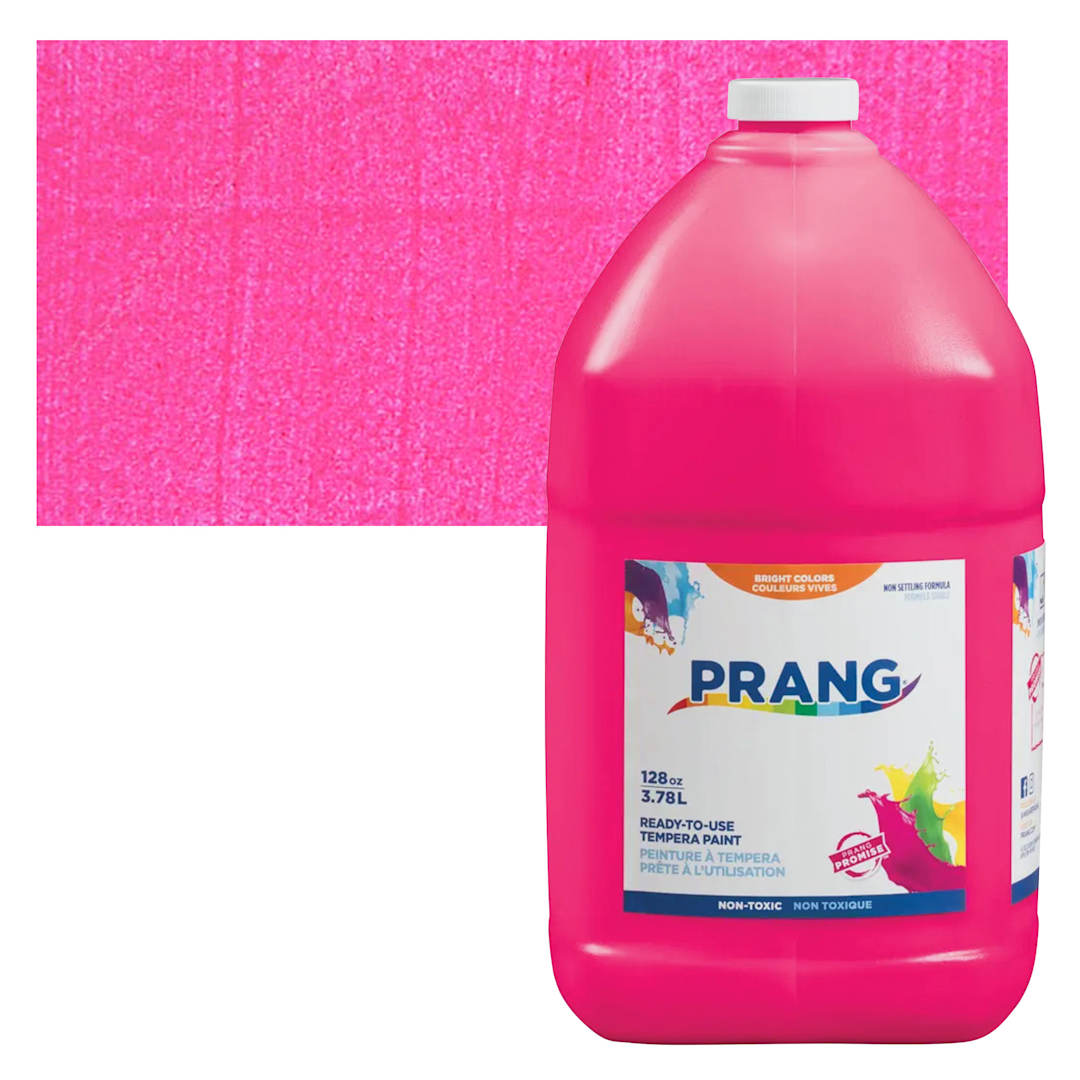 Open in modal - Prang Ready-To-Use Tempera Paint - Magenta, Gallon bottle and swatch