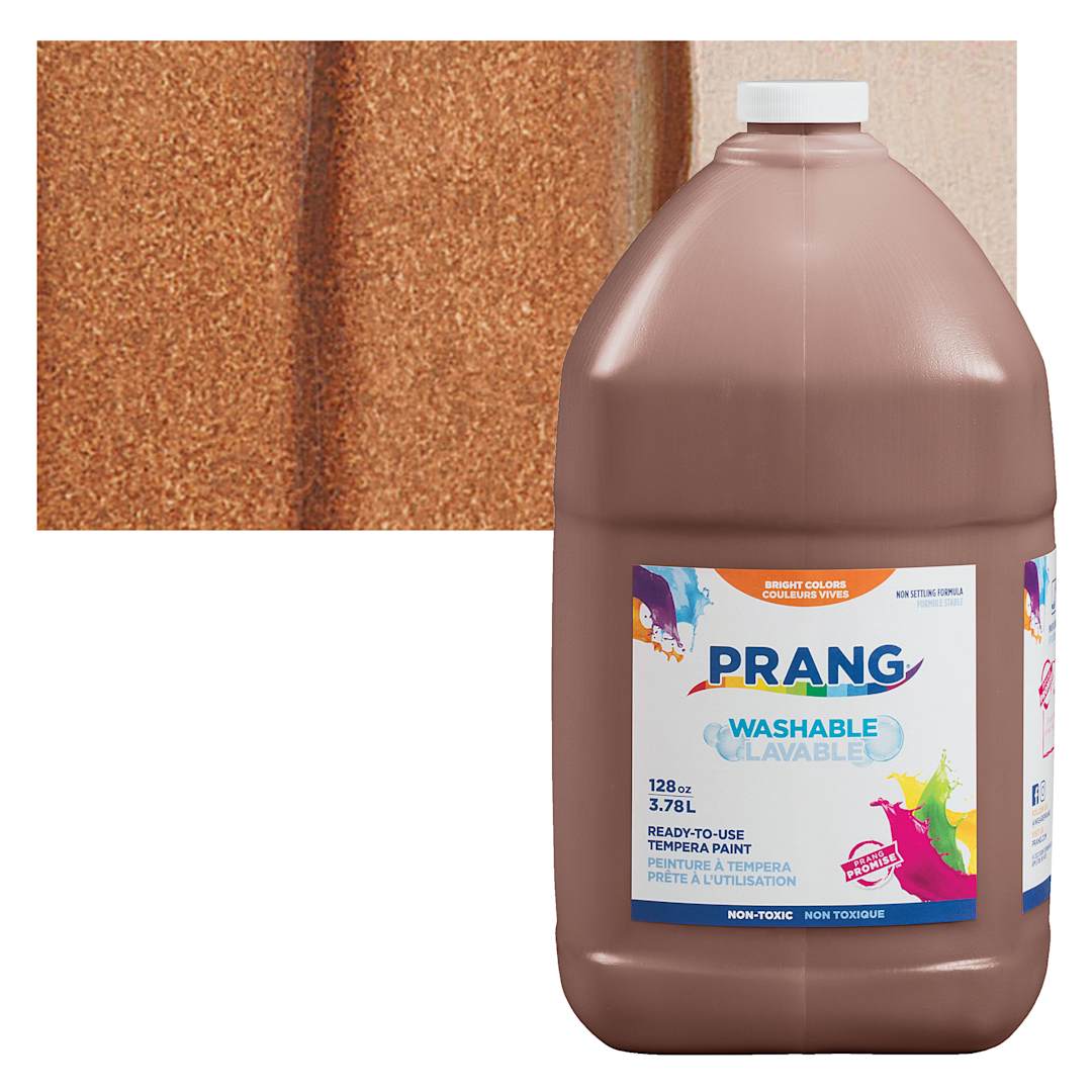 Open in modal - Prang Ready-To-Use Washable Tempera Paint - Brown, Gallon and swatch