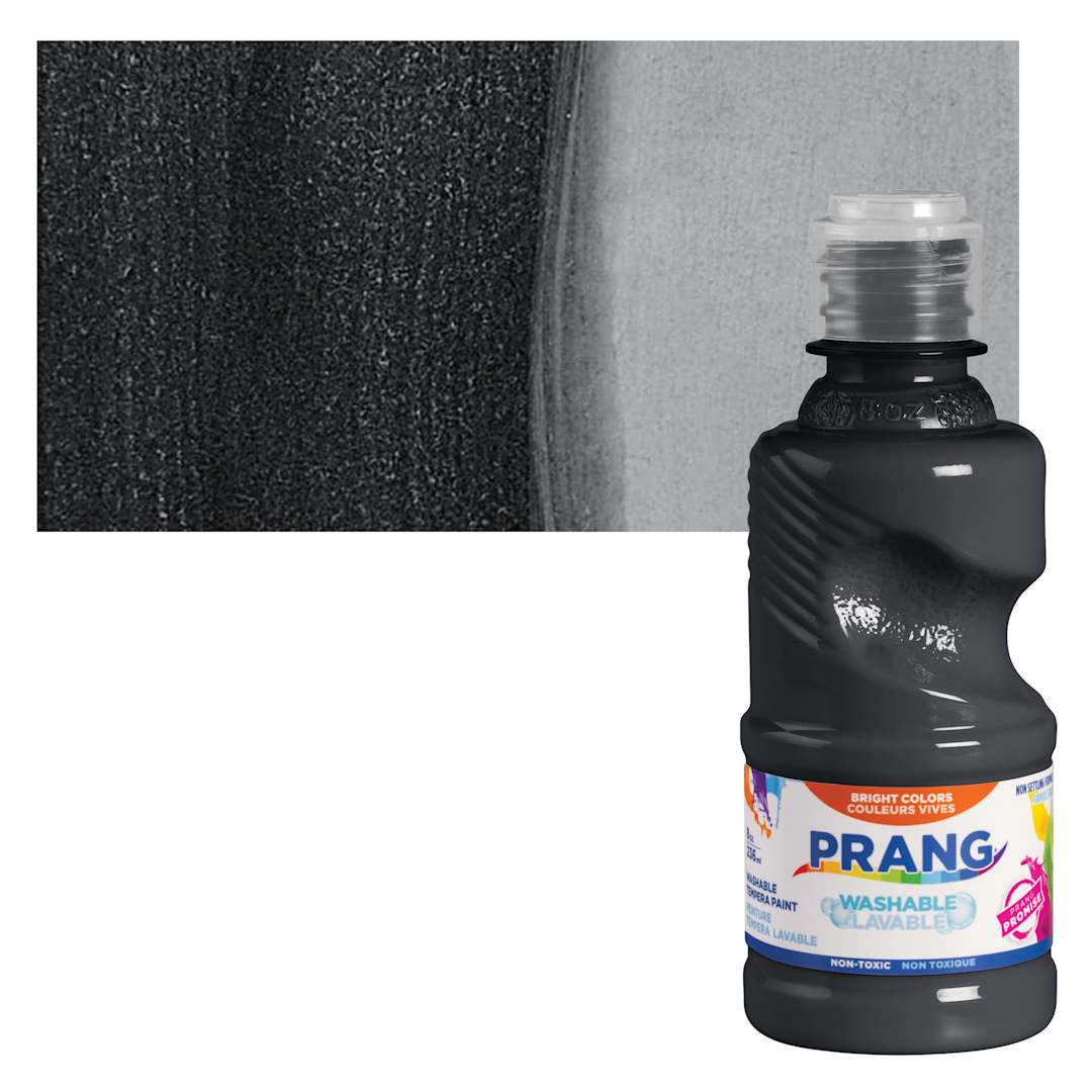 Open in modal - Prang Ready-To-Use Washable Tempera Paint - Black, 8 oz and swatch