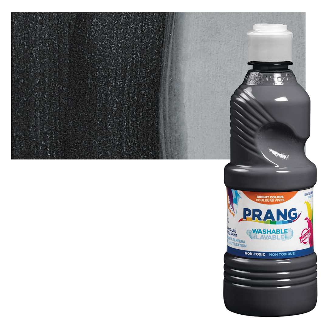 Open in modal - Prang Ready-To- Use Washable Tempera Paint- Black, Pint and swatch