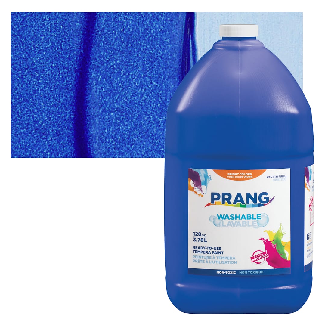 Open in modal - Prang Ready-To-Use Washable Tempera Paint - Blue, Gallon and swatch