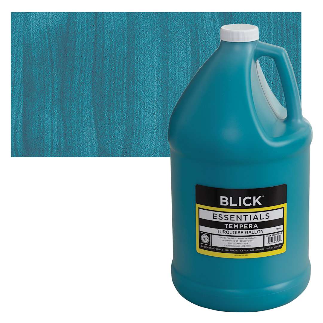 Open in modal - Blick Essentials Tempera - Turquoise, Gallon and swatch