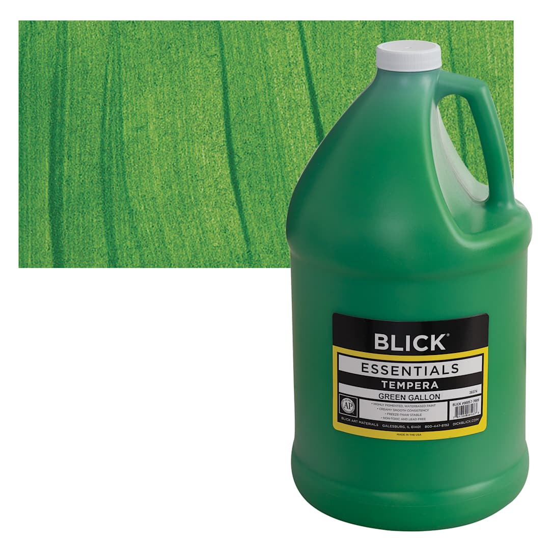 Open in modal - Blick Essentials Tempera - Green, Gallon and swatch