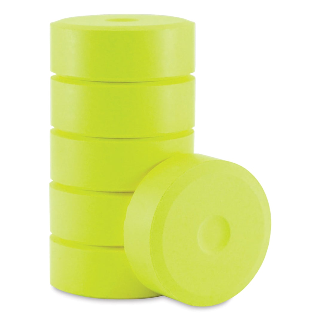 Open in modal - Richeson Tempera Cakes - Fluorescent Yellow, Pkg of 6, Small Cakes