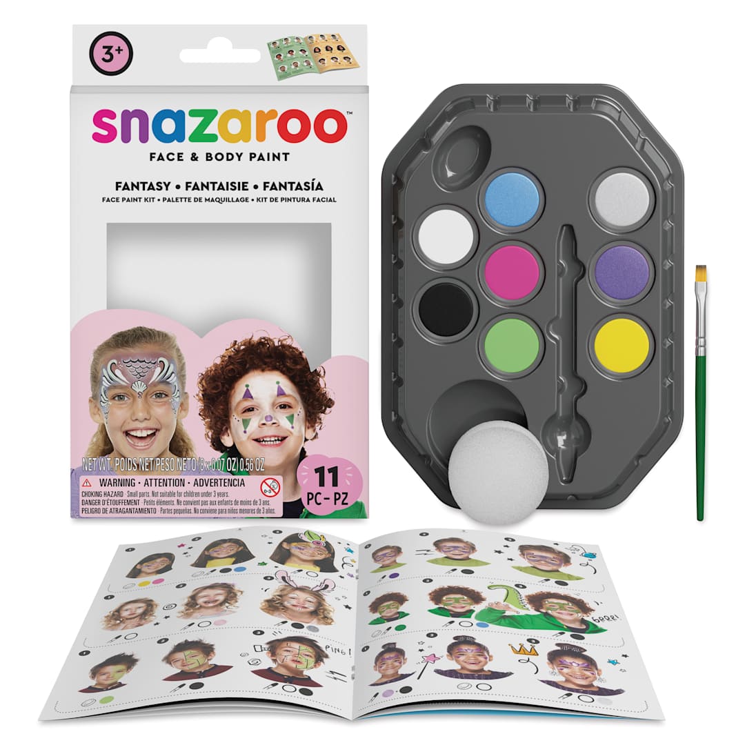 Open in modal - Snazaroo Face Paints - Fantasy Face Paint Kit, Set of of 11