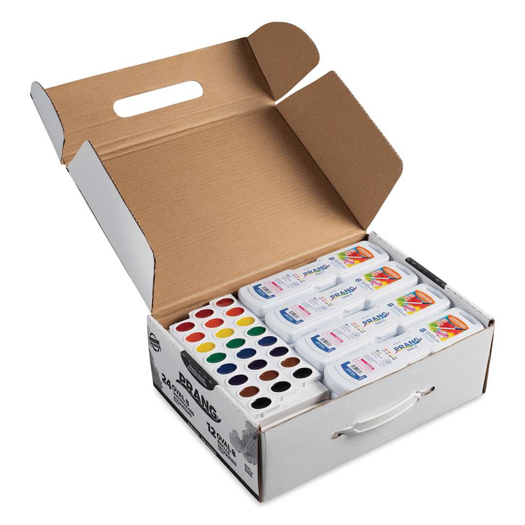 Open in modal - Prang Semi-Moist Watercolor Paint - Oval Pans and Refills, Masterpack of 36