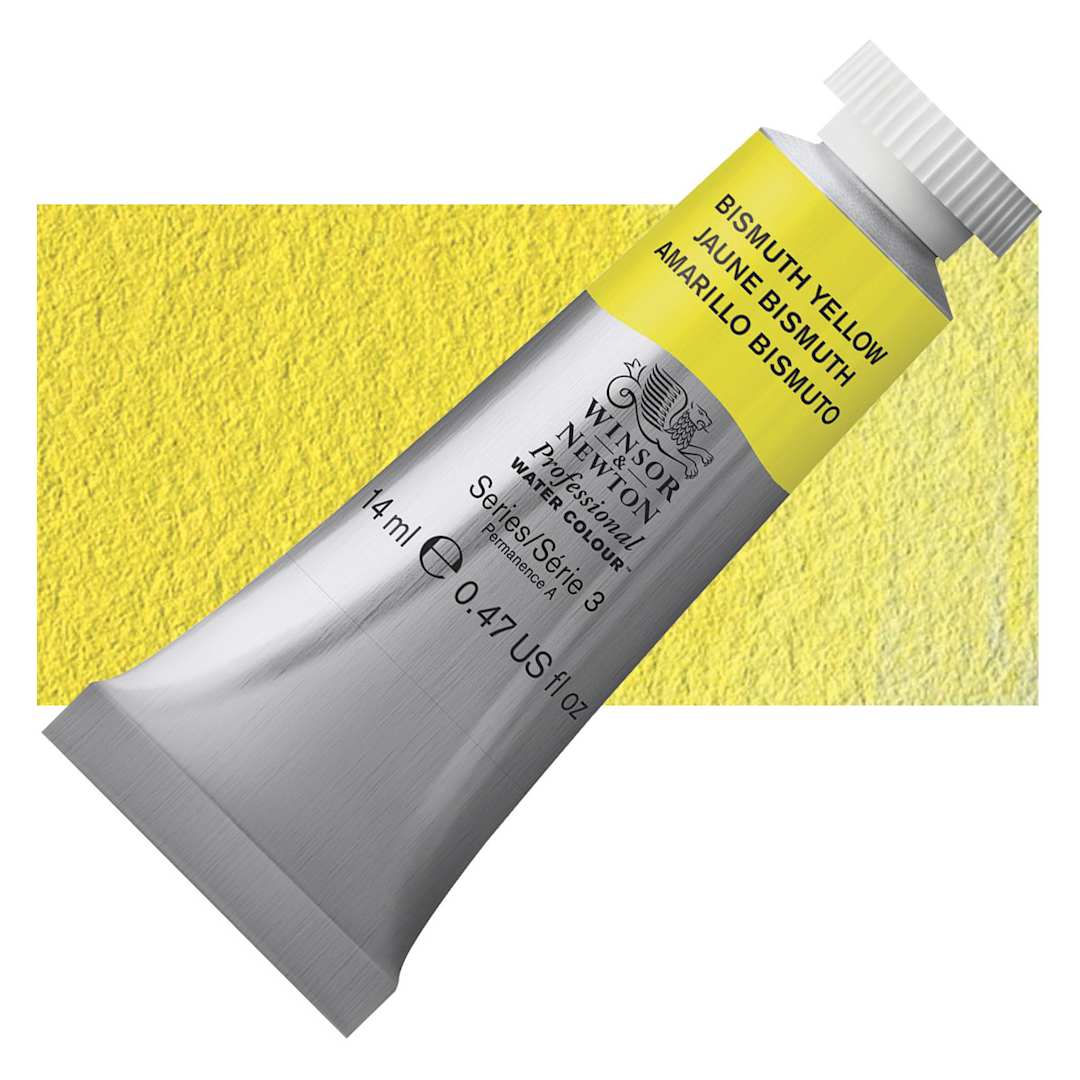 Open in modal - Winsor & Newton Professional Watercolor - Bismuth Yellow, 14 ml Tube and swatch
